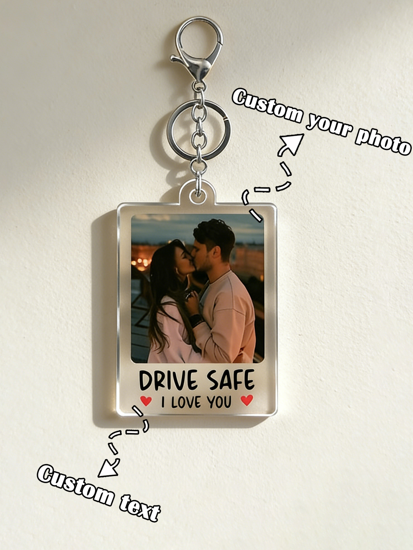Custom Couple Photo Acrylic Keychain